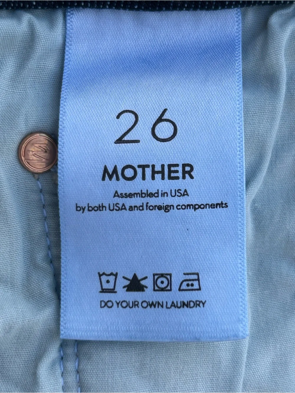 MOTHER The Looker Ankle Step Fray in Bombay Lost and Found Dark Wash 26
